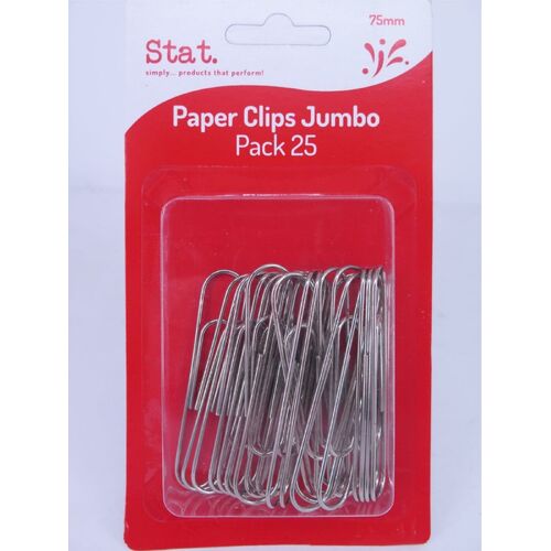 Sovereign Paper Clips 75mm Jumbo 25 Pack Silver
