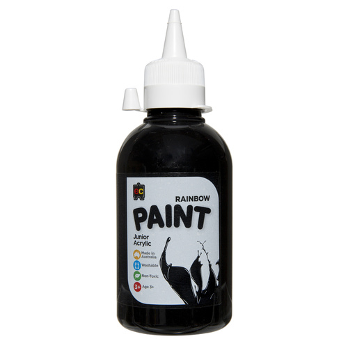 EC Paint Rainbow Water Based Acrylic Non Toxic 250ml - Black