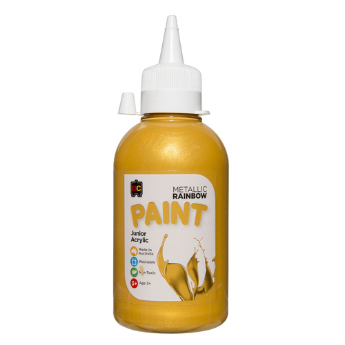 EC Paint Rainbow Water Based Acrylic Non Toxic 250ml - Gold