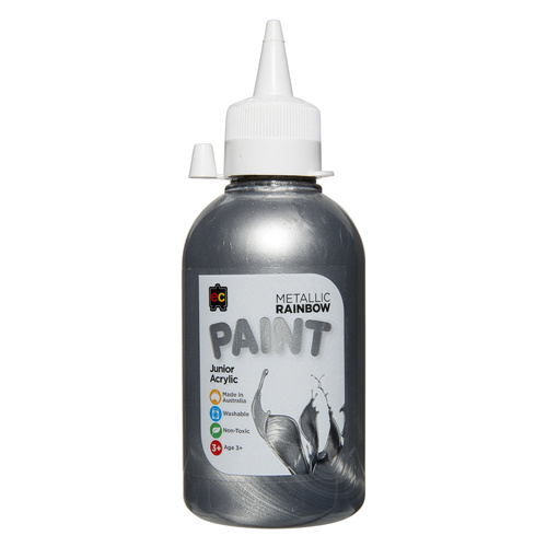 EC Paint Rainbow Water Based Acrylic Non Toxic 250ml - Silver