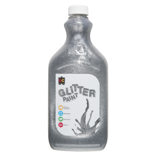 EC Paint Glitter Water Based Acrylic Non Toxic 2 Litre  - Silver