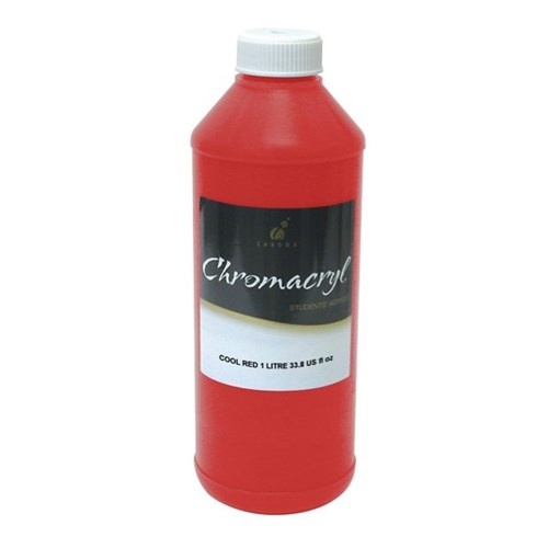 Chromacryl Student Acrylic Paint 1 Litre - Cool Red