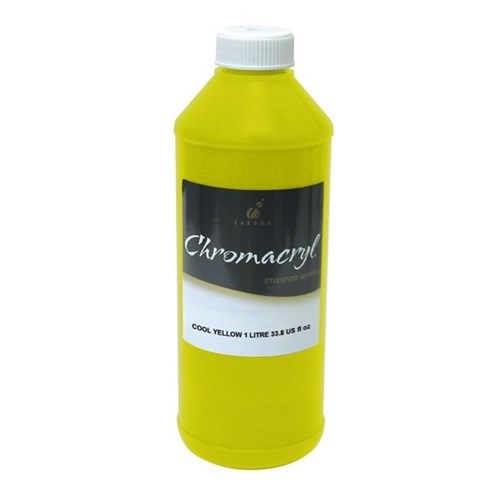 Chromacryl Student Acrylic Paint 1 Litre - Cool Yellow