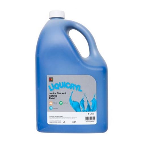 EC Paint Liquicryl Junior Student Acrylic Non Toxic 5 Litre - Brilliant Blue