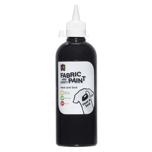 EC Paint Fabric And Craft Paint Heat And Seal Non Toxic 500ml - Black