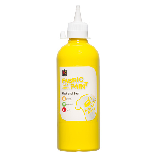 EC Paint Fabric And Craft Paint Heat And Seal Non Toxic 500ml - Yellow