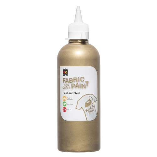 EC Paint Fabric And Craft Paint Heat And Seal Non Toxic 500ml - Gold