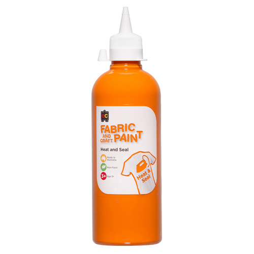 EC Paint Fabric And Craft Paint Heat And Seal Non Toxic 500ml - Orange