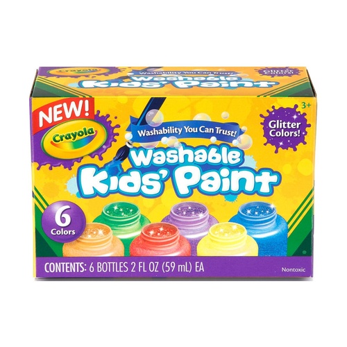 Crayola Washable Kids Glitter Paint Assorted Colours