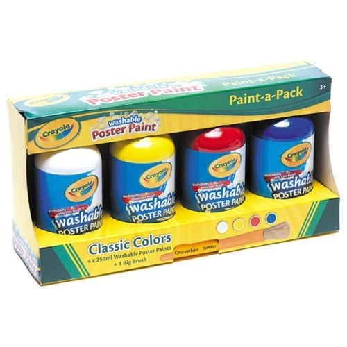 Crayola Washable Paint - A - Pack Paint With Brush Creative Colours Pack Of 4 