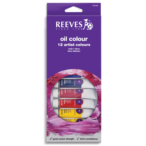 Reeves Oil Colours Paint 10ml Tube - 12 Pack
