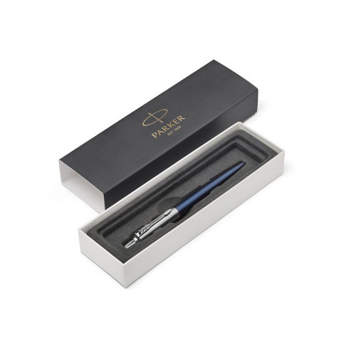 Parker Jotter Stainless Steel Chrome Trim Ballpoint Pen Royal Blue - 1953186
