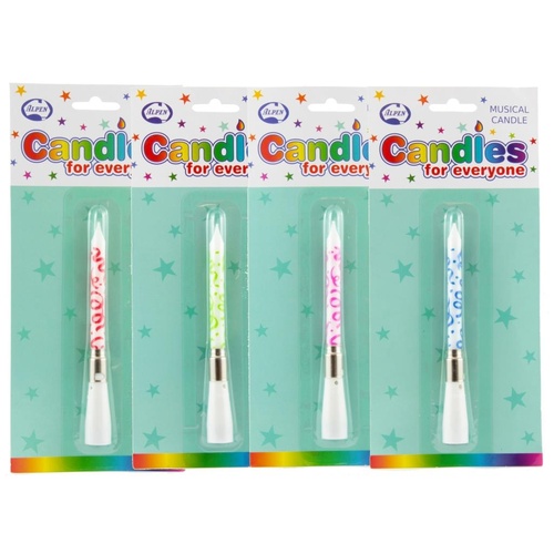 Alpen Musical Happy Birthday Candles Assorted Colours