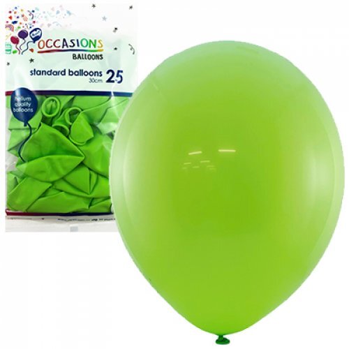 Alpen Standard Round Balloons 30cm Pack 25 - Lime Green