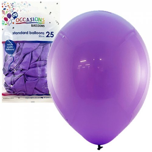 Alpen Standard Round Balloons 30cm Pack 25 - Purple