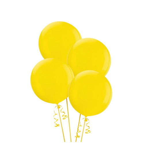 Alpen 25cm Round Balloons Pack 15  - Yellow