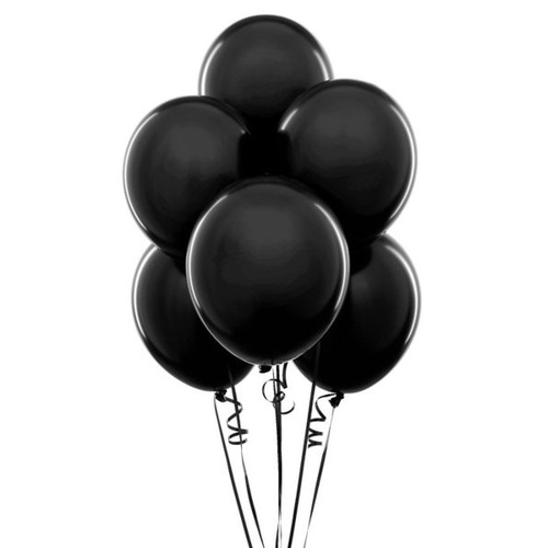 Alpen 25cm Round Balloons Pack 15  - Black
