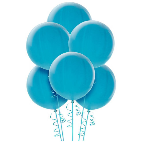 Alpen 25cm Round Balloons Pack 15  - Light Blue