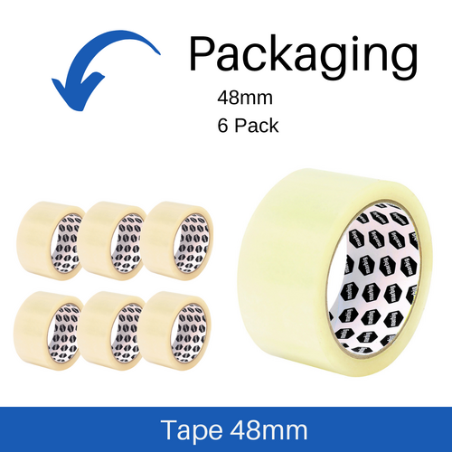 Marbig Packaging Tape 48mm x 75m Clear - 6 Pack