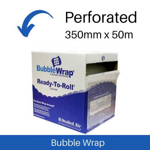 Bubble Wrap Sealed Air Perforated 750mm w/ Dispenser Box - 350mm x 50m