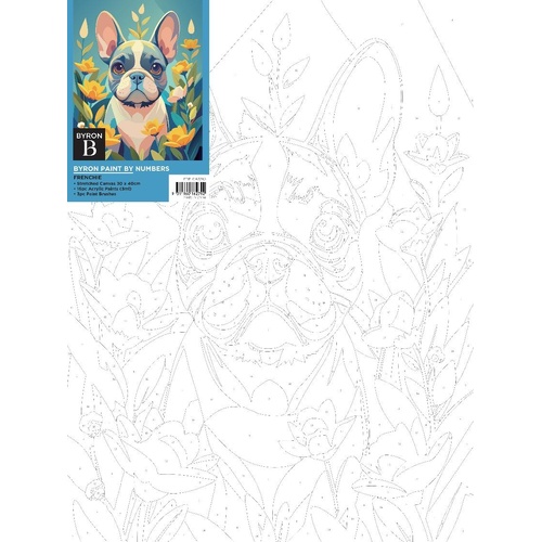 Jasco Paint By Numbers Canvas Including Paints & Brushes 30x40cm - Frenchie