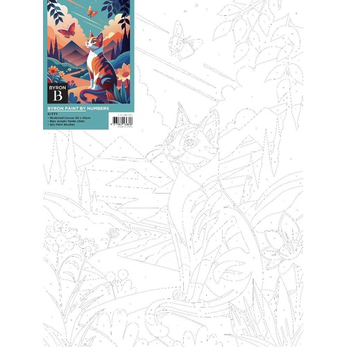 Jasco Paint By Numbers Canvas Including Paints & Brushes 30x40cm - Kitty