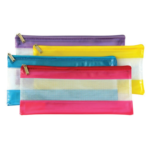 Sovereign Pencil Case PVC Mesh With Zip Small - Assorted Colours