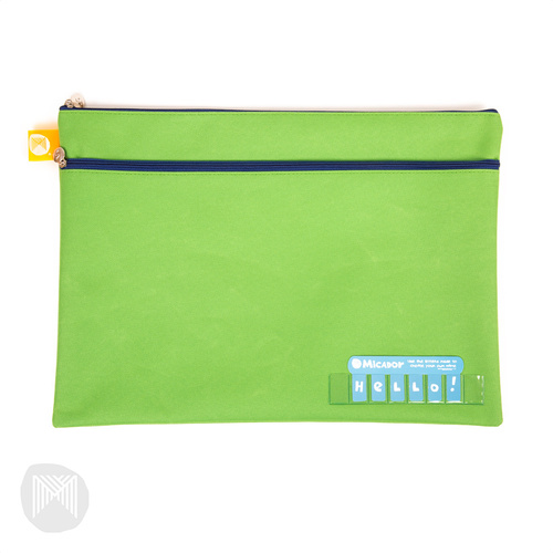 Micador Name Twin Zipper Pencil Case 375 x 264mm - Green