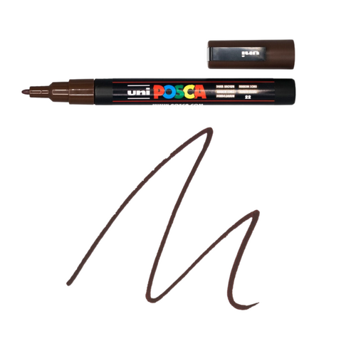 UNI Paint Marker Posca Pen Bullet Tip PC3M - Dark Brown