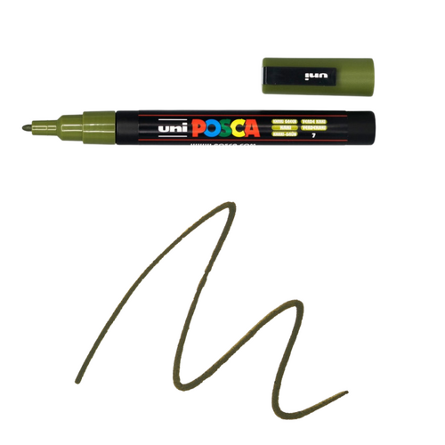 UNI Paint Marker Posca Pen Bullet Tip PC3M - Khaki Green
