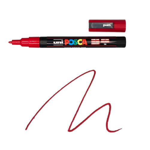 UNI Paint Marker Posca Pen Bullet Tip PC3M - Dark Red