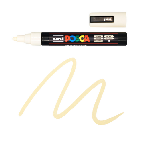 UNI Paint Marker Posca Pen Bullet Tip PC5M - Ivory