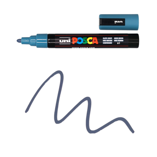 UNI Paint Marker Posca Pen Bullet Tip PC5M - Slate Grey
