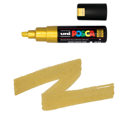 UNI Paint Marker Posca Pen Chisel Tip PC8K - Gold