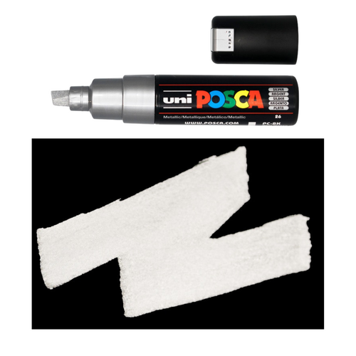 UNI Paint Marker Posca Pen Chisel Tip PC8K - Silver