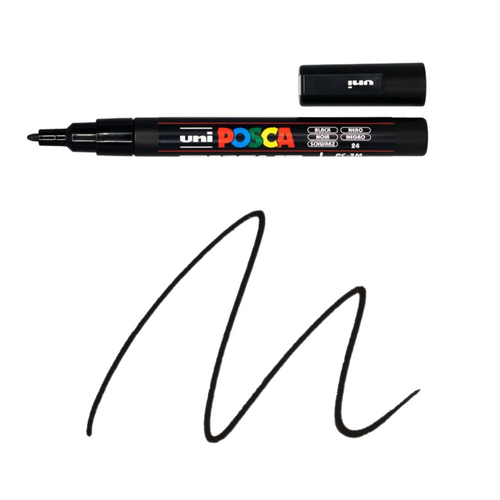 UNI Paint Marker Posca Pen Bullet Tip PC3M - Black