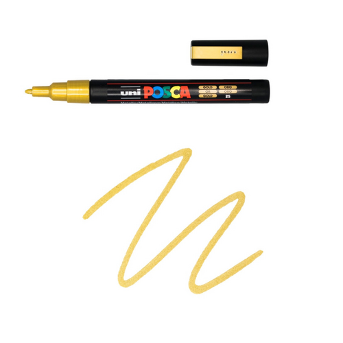 UNI Paint Marker Posca Pen Bullet Tip PC3M - Gold