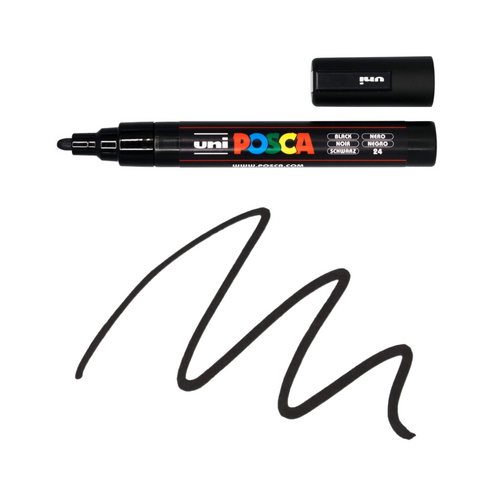 UNI Paint Marker Posca Pen Medium Bullet Tip PC5M 2.5mm - Black