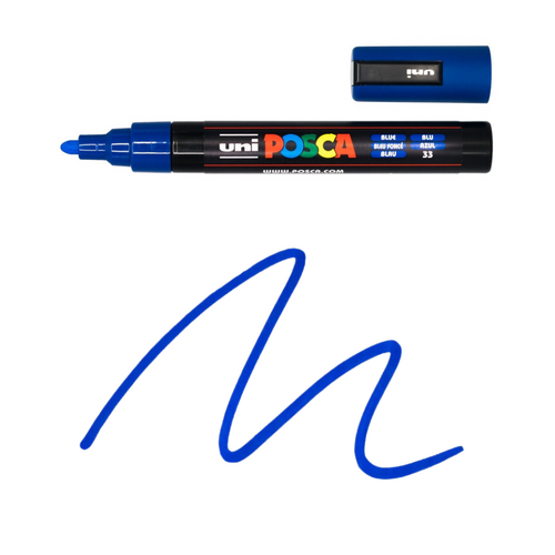 UNI Paint Marker Posca Pen Medium Bullet Tip PC5M 2.5mm - Blue