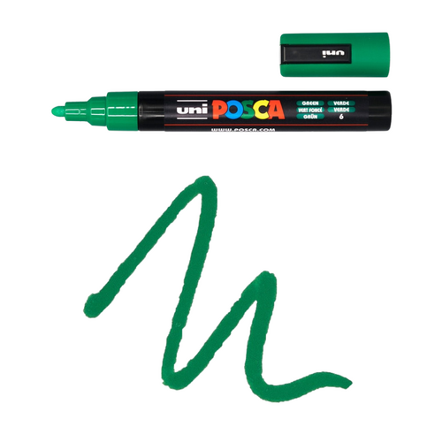 UNI Paint Marker Posca Pen Medium Bullet Tip PC5M 2.5mm - Green 