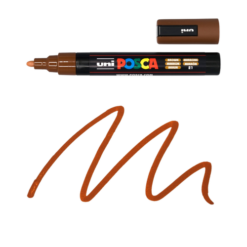 UNI Paint Marker Posca Pen Medium Bullet Tip PC5M 2.5mm - Brown