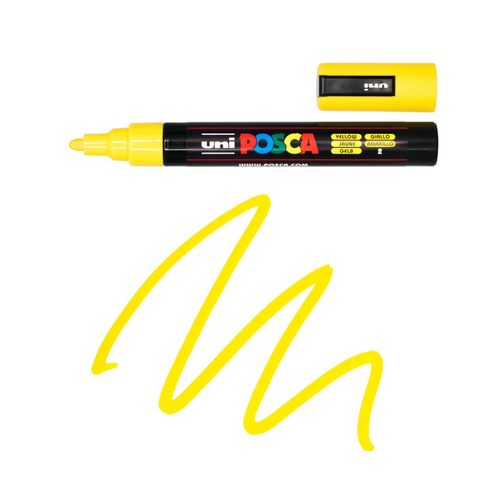 UNI Paint Marker Posca Pen Medium Bullet Tip PC5M 2.5mm - Yellow