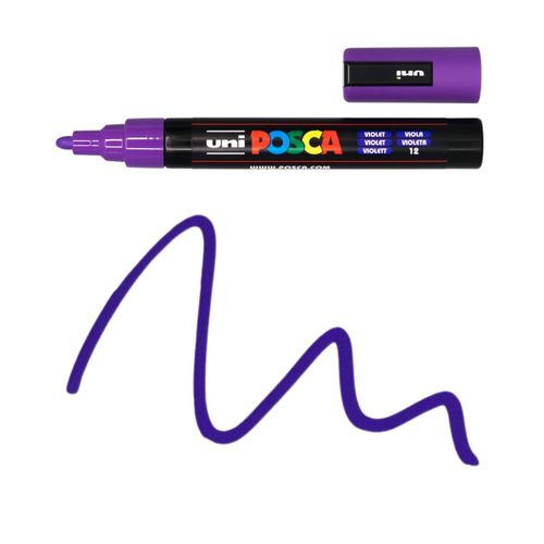 UNI Paint Marker Posca Pen Medium Bullet Tip PC5M 2.5mm - Violet