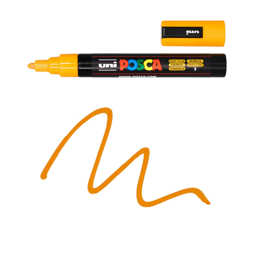 UNI Paint Marker Posca Pen Medium Bullet Tip PC5M 2.5mm - Bright Yellow