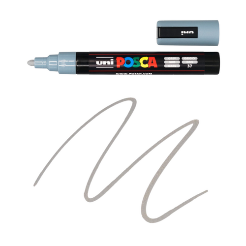 UNI Paint Marker Posca Pen Medium Bullet Tip PC5M 2.5mm - Grey
