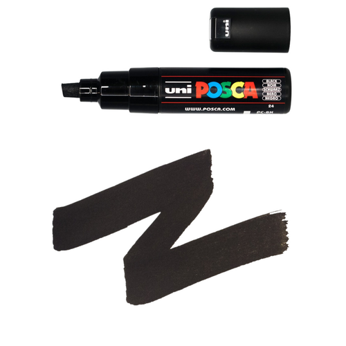 UNI Paint Marker Posca Pen Chisel Tip PC8K - Black