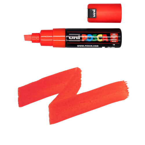 UNI Paint Marker Posca Pen Chisel Tip PC8K - Red