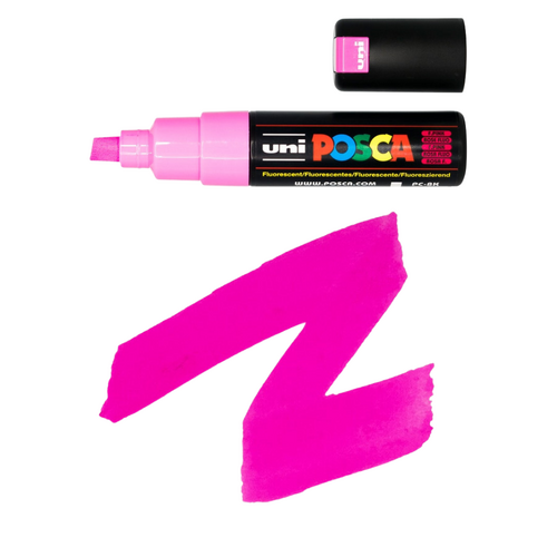 UNI Paint Marker Posca Pen Chisel Tip PC8KF - Fluoro Pink 