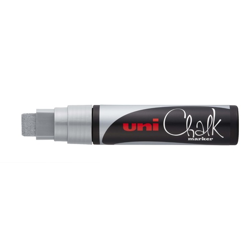 Uni Liquid Chalk Marker Broad Chisel Tip 15mm For Glass, Windows, or Blackboards PWE17K - Silver