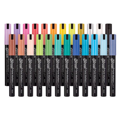 Zart Street Paint Marker Bullet Tip 4mm 24 Pack - Assorted Colours